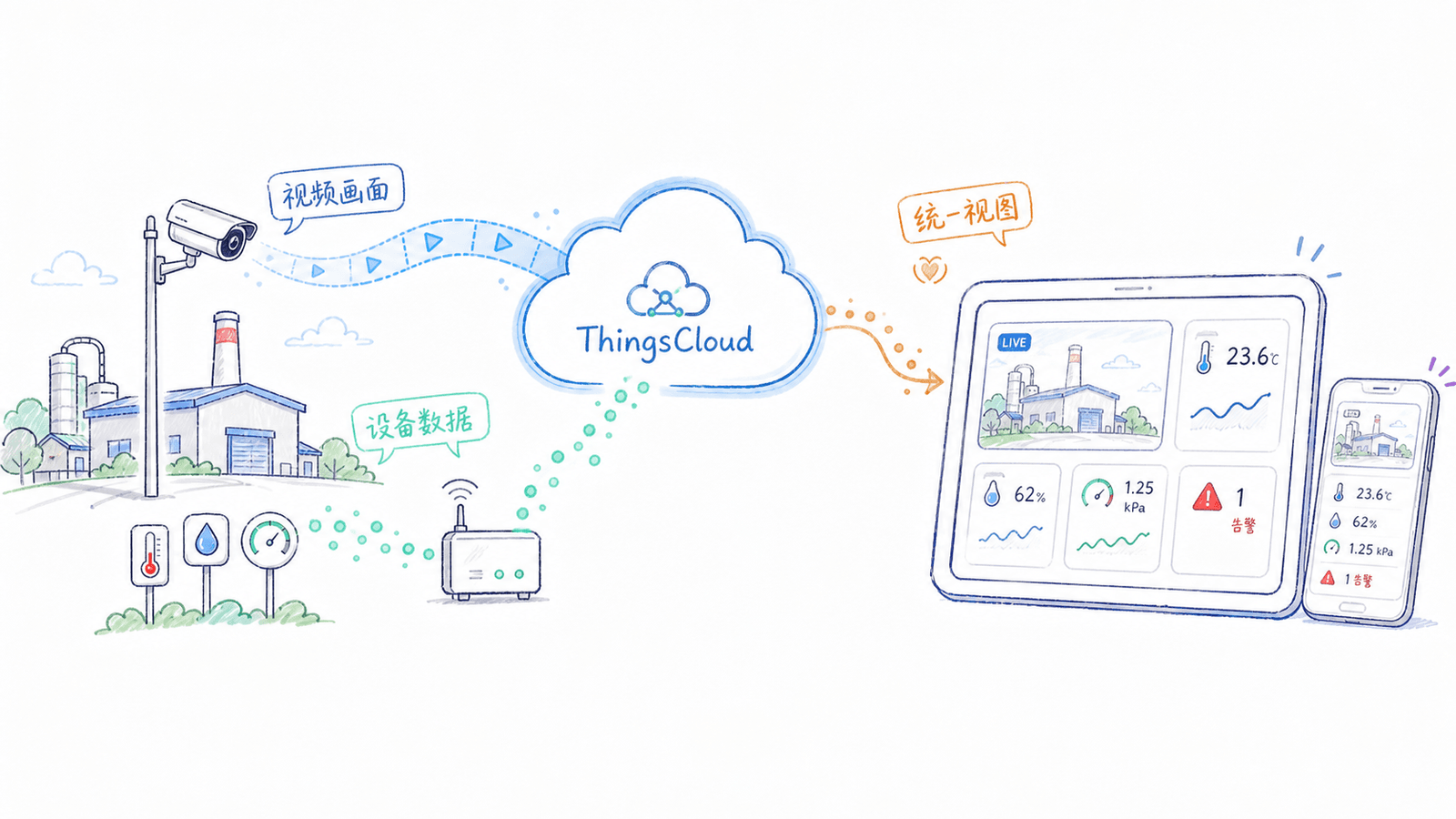 视频流和物联网数据在 ThingsCloud 中汇合